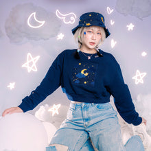 Load image into Gallery viewer, Cropped | Goodnight Blue Sleepy Sweater
