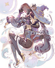 Load image into Gallery viewer, 8x10" Medium Genshin Graphite Prints