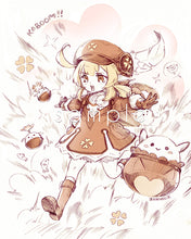 Load image into Gallery viewer, 8x10" Medium Genshin Graphite Prints