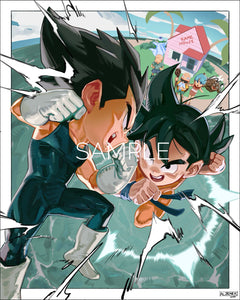 Goku vs Vegeta - Medium Print 8x10