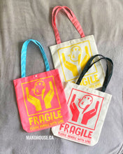 Load image into Gallery viewer, Mako &quot;Fragile&quot; Canvas Totes
